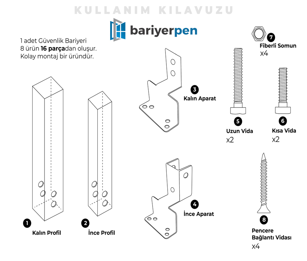 4’lü Pencere Güvenlik Bariyeri - Görsel 5